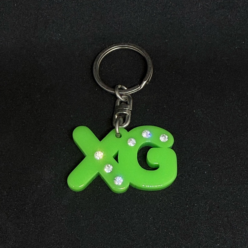 XGirl Green XG Keychain with Rhinestones X-Girl